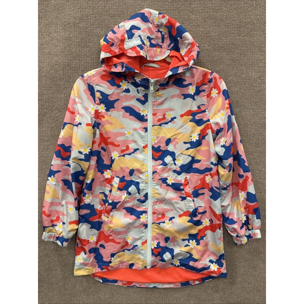Rockets Of Awesome-Floral Camo Print - Windbreaker Hooded Jacket-Size 10- GUC